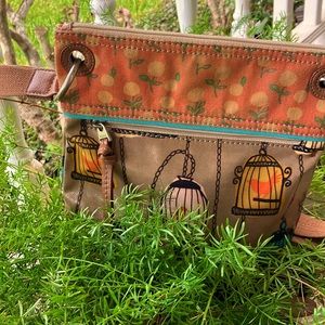 FOSSIL KEY-PER birdcage print crossbody
